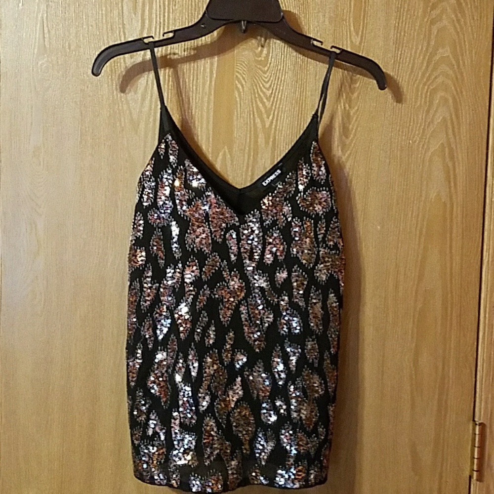 Express NWT Sequin Cami Tank XS